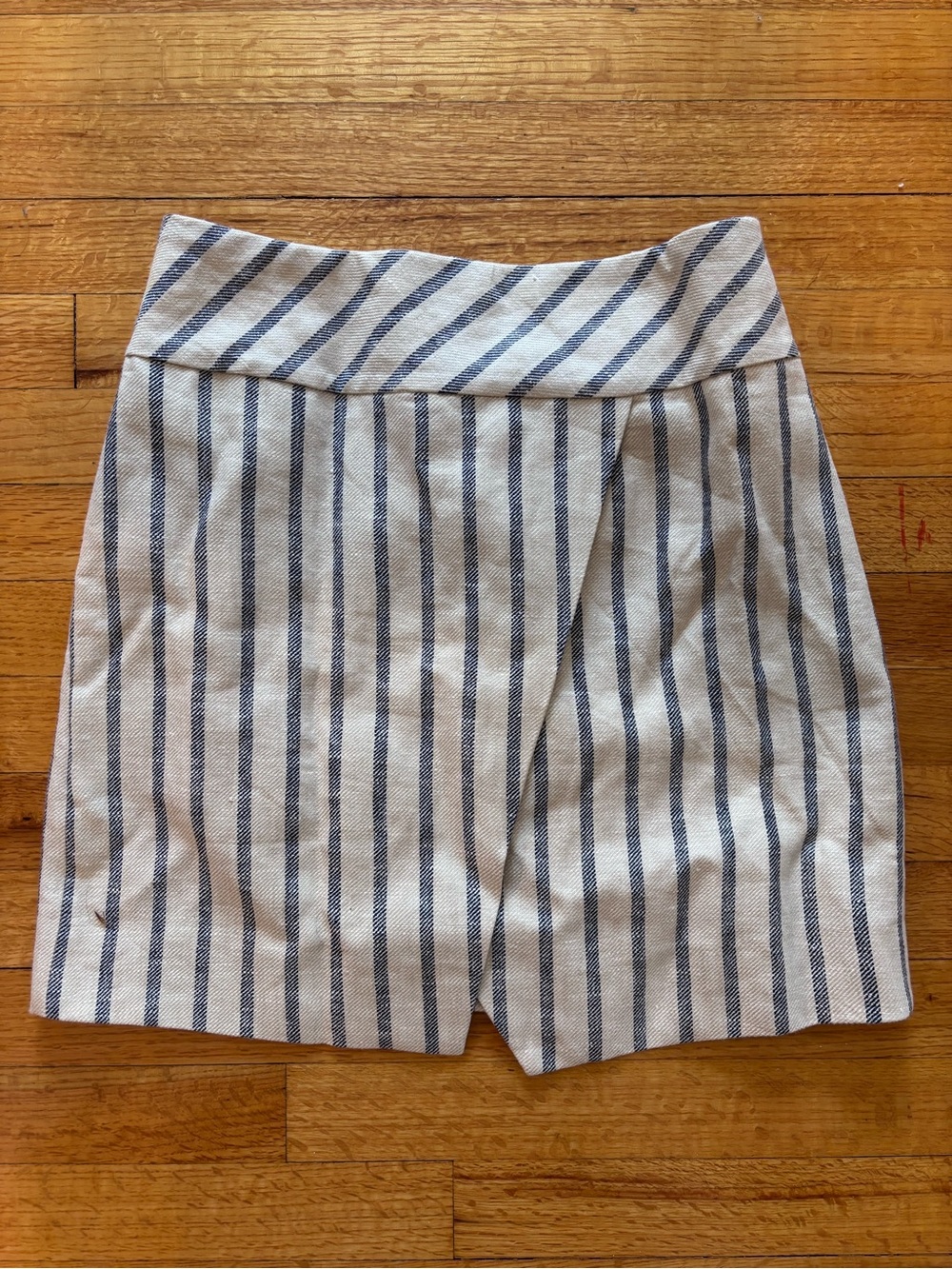 J.Crew Striped Linen Blue and White Skirt - Sz 4